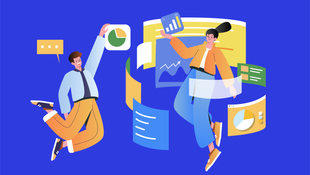 股市数据商务分析矢量插画