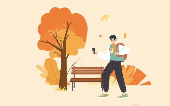 一个男孩用手机拍照