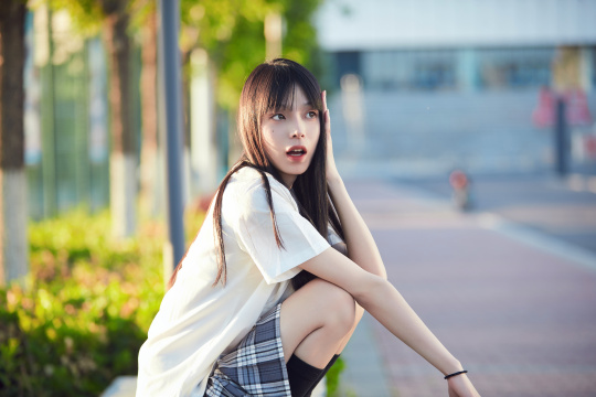 穿着日系JK制服的亚洲少女