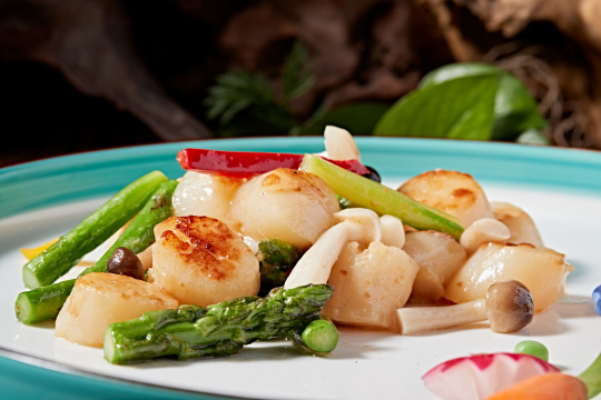 粤菜鲜芦笋烧澳带贻贝