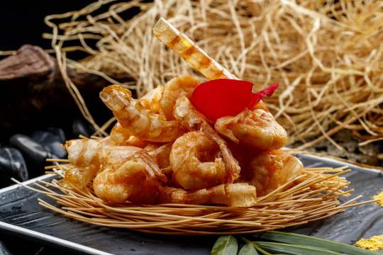 芙蓉香炸开背虾