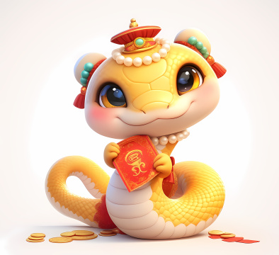 蛇年卡通吉祥物插画