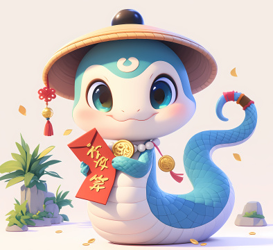 蛇年卡通吉祥物插画