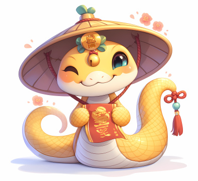 蛇年卡通吉祥物插画