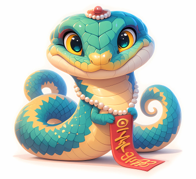 蛇年卡通吉祥物插画
