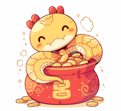 蛇年卡通吉祥物插画