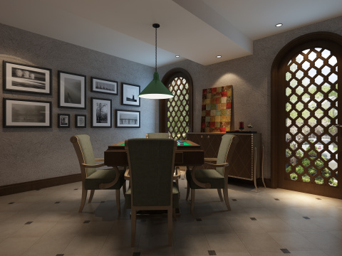 棋牌室-设计通过精心挑选的材质、色彩和家具，以及独特的空间布局，让棋牌室在视觉上呈现出一种和谐、自然的美感。