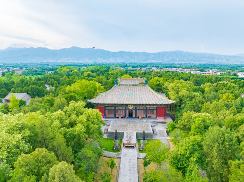 山西运城芮城县永乐宫航拍