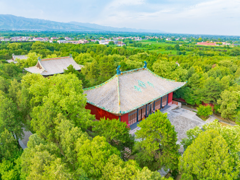 山西运城芮城县永乐宫航拍