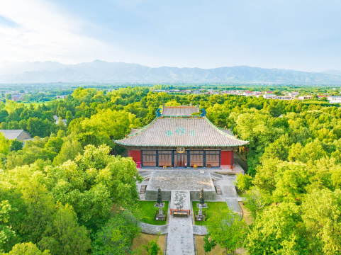 山西运城芮城县永乐宫航拍