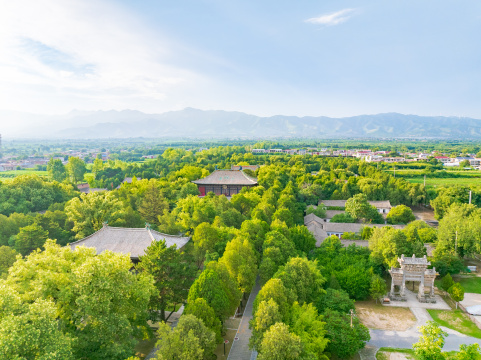 山西运城芮城县永乐宫航拍