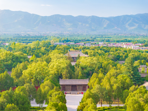 山西运城芮城县永乐宫航拍