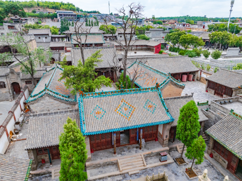 山西晋中灵石县王家大院航拍