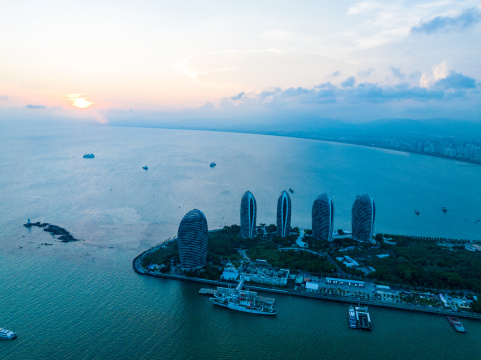 海南三亚凤凰岛午后晴天美景