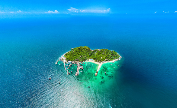 海南万宁分界洲岛夏日航拍风光