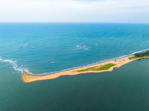 海南琼海博鳌玉带滩夏日傍晚美景