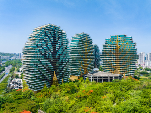 海南三亚美丽之冠航拍美景