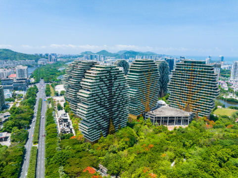 海南三亚美丽之冠航拍美景