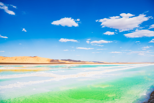 青海茫崖翡翠湖天空之镜美景