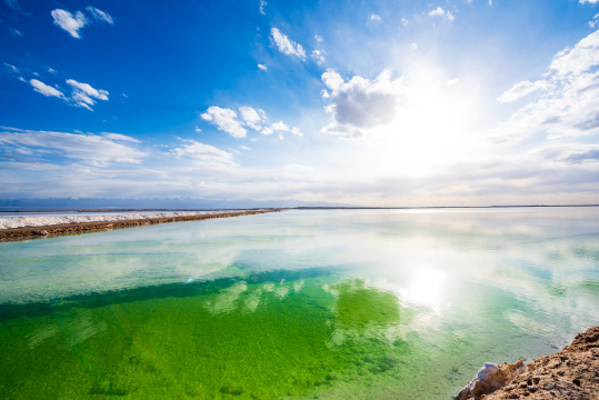 青海茫崖翡翠湖天空之镜美景