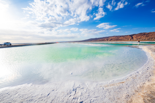 青海茫崖翡翠湖天空之镜美景
