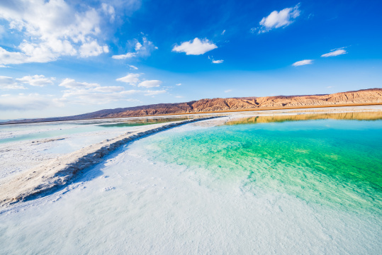 青海茫崖翡翠湖天空之镜美景