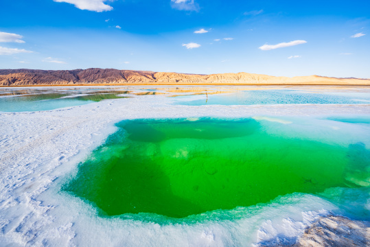 青海茫崖翡翠湖天空之镜美景