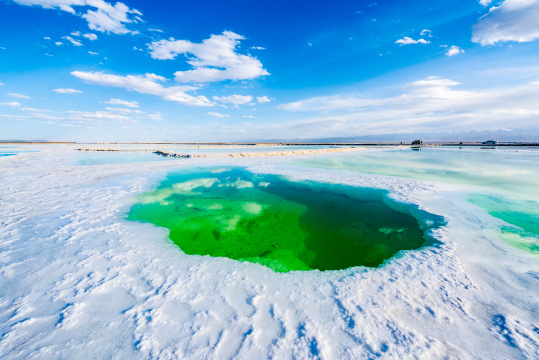 青海茫崖翡翠湖天空之镜美景