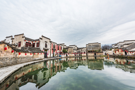 中国安徽黟县宏村月沼冬季风光