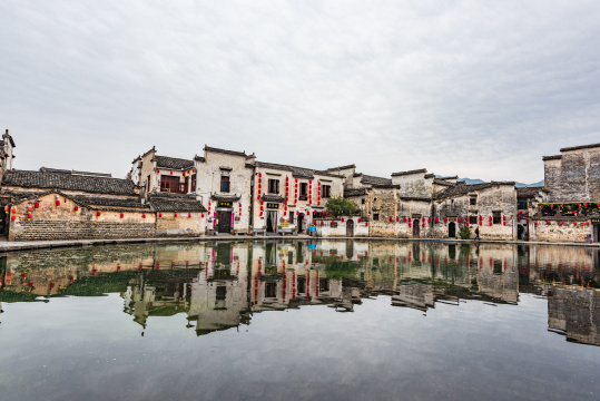 中国安徽黟县宏村月沼冬季风光