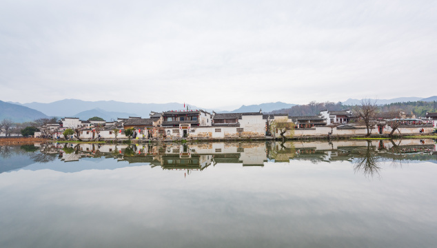 中国安徽黟县宏村月沼冬季风光