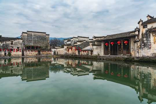 中国安徽黟县宏村月沼冬季风光