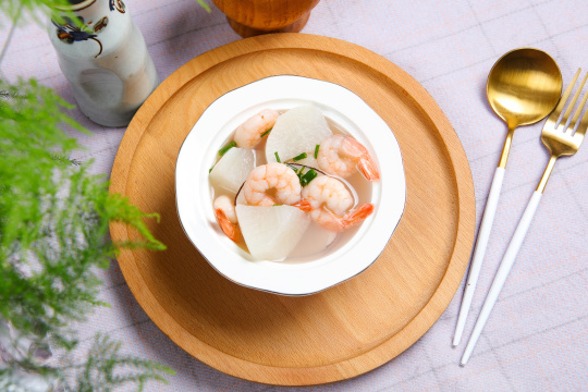 海底椰萝卜煮虾仁