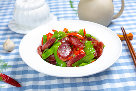 甜豆炒腊肠
