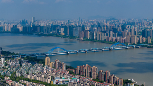 航拍杭州复兴大桥