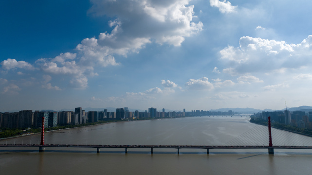 航拍杭州西兴大桥