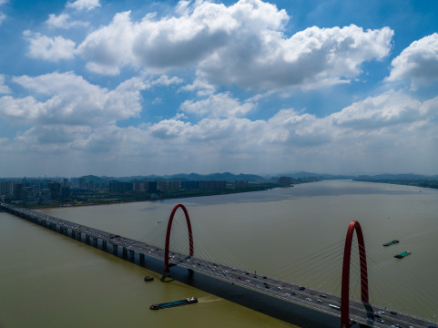 航拍杭州之江大桥
