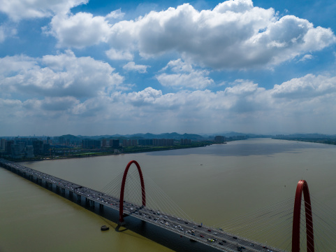 航拍杭州之江大桥