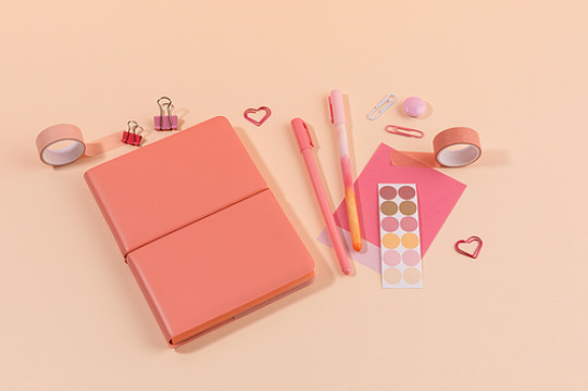 学习用品和装饰 - 日记、圆珠笔夹、美纹纸胶带 图片图像 