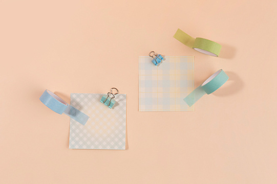 学习用品和装饰 - 便签纸、夹子、美纹纸胶带的图片图像 