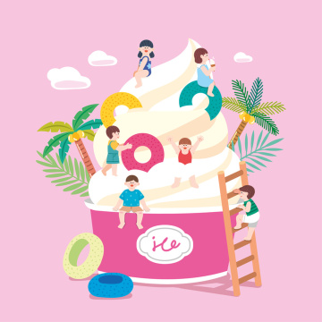 夏日每日_冰淇淋矢量插画 