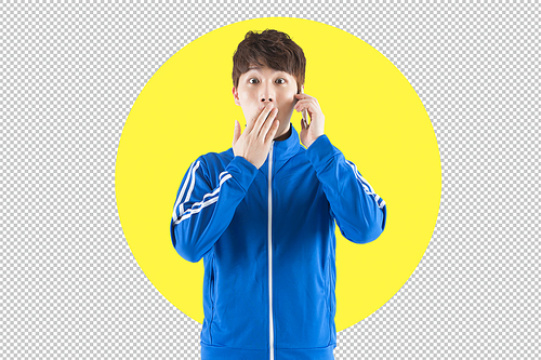 男模特努基穿着一件学生主题的运动衫 PNG 