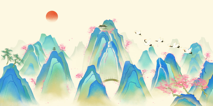 中国风古典唯美山水画