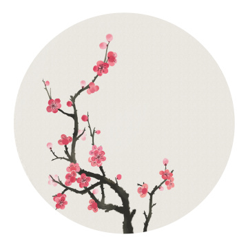 梅花国风水墨插画