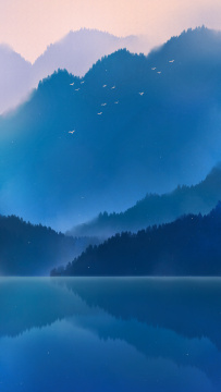 寒江唯美古风插画