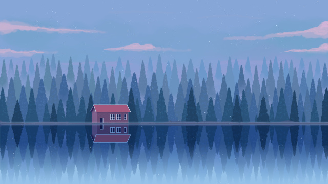 唯美森林治愈插画