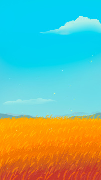 秋天成熟农作物手绘插画