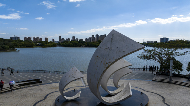 浙江嘉兴平湖城市风光航拍