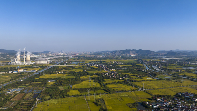 浙江湖州秋季稻田航拍 万亩良田 乡村振兴