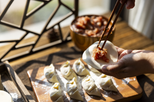 节日包饺子 冬至 春节 古风传统美食